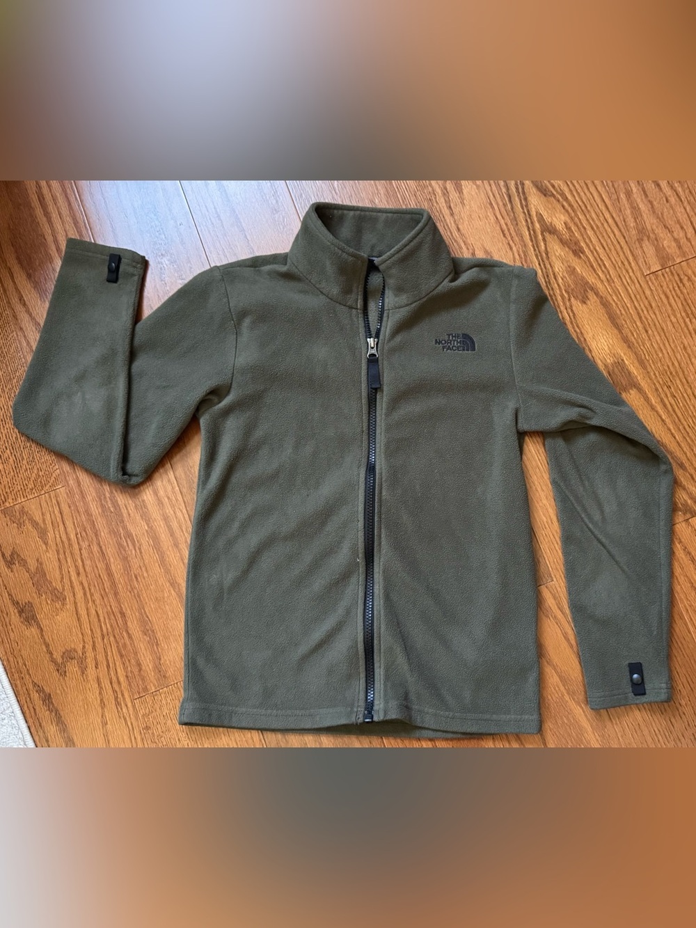 The North Face Boy's Fleece Jacket Zip Up Olive Green Size M (10/12)
